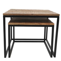 Salontafel Meike Vierkant Set Van 2 Mangohout En Metaal - Naturel/zwart -Songmics Winkel Ontwerp zonder titel 2022 02 21T105144.947 afe3