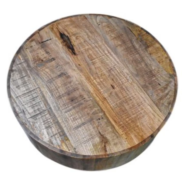 Salontafel Melo 70cm Rond Mangohout En Metaal - Naturel/zwart 4 Salontafel Melo 70cm Rond Mangohout En Metaal - Naturel/zwart - Afbeelding 2