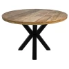 Eettafel Regina Rond 120cm Mangohout - Naturel/zwart