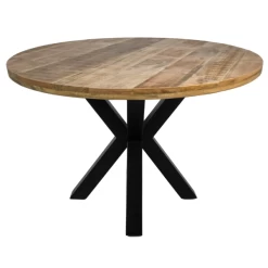 Eettafel Regina Rond 120cm Mangohout - Naturel/zwart -Songmics Winkel Ontwerp zonder titel 2022 02 21T145634.139 7da8