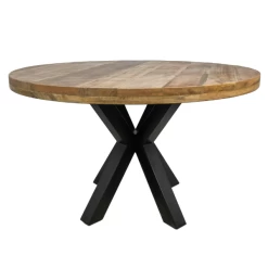 Eettafel Regina Rond 120cm Mangohout - Naturel/zwart -Songmics Winkel Ontwerp zonder titel 2022 02 21T145744.766 45b0