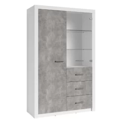 Vitrinekast Alexi Met Ledverlichting - Wit/beton -Songmics Winkel Ontwerp zonder titel 2022 02 23T151921.189 1 b166