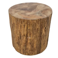 Boomstronk Bijzettafel Root Ø35cm Teakhout - Naturel