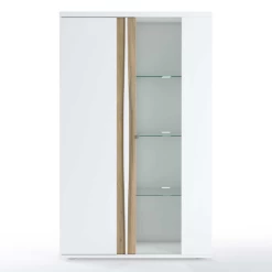 Vitrinekast Tannee 110x45x180cm 2 Deuren - Wit/eik -Songmics Winkel Ontwerp zonder titel 2022 06 01T091402.815 fd80