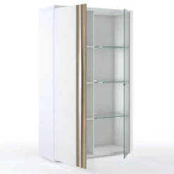 Vitrinekast Tannee 110x45x180cm 2 Deuren - Wit/eik -Songmics Winkel Ontwerp zonder titel 2022 06 01T091519.343 6554