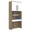 Boekenkast Moloko 100x52x216 Met Bureau - Hoogglans Wit/eik