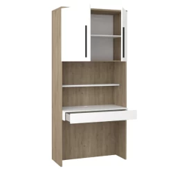 Boekenkast Moloko 100x52x216 Met Bureau - Hoogglans Wit/eik -Songmics Winkel Ontwerp zonder titel 2022 06 02T093450.927 4803
