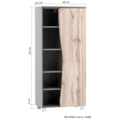 Kolomkast Karan 60cm 1 Deur - Eik/antraciet 16 Kolomkast Karan 60cm 1 Deur - Eik/antraciet -Songmics Winkel Ontwerp zonder titel 2022 06 22T084113.812 d526
