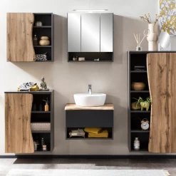 Wastafelmeubel Karan 61cm Met Wastafel En 1 Lade - Antraciet/eik -Songmics Winkel Ontwerp zonder titel 2022 06 22T100737.685 b15a