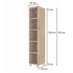 Open Kast Karan 30x35x130cm - Eik 12 Open Kast Karan 30x35x130cm - Eik -Songmics Winkel Ontwerp zonder titel 2022 06 23T115819.861 6431