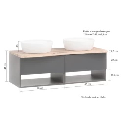 Wastafelmeubel Karan 121cm Met Twee Wastafels En 2 Lades - Eik -Songmics Winkel Ontwerp zonder titel 2022 06 23T161200.655 e5c8