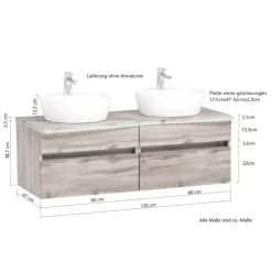 Wastafelmeubel Vikas 121cm 4 Lades - Eik -Songmics Winkel Ontwerp zonder titel 2022 06 24T143158.642 d361
