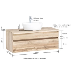 Wastafelmeubel Vikas 101cm 2 Lades - Eik -Songmics Winkel Ontwerp zonder titel 2022 06 24T144553.186 3d01