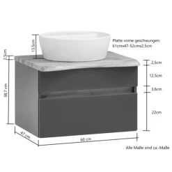 Wastafelmeubel Vikas 61cm 2 Lades - Antraciet/eik -Songmics Winkel Ontwerp zonder titel 2022 06 27T152516.198 f170