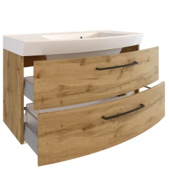 Wastafelmeubel Malvo 100cm 2 Lades - Eik/zwart -Songmics Winkel Ontwerp zonder titel 2022 06 30T085744.168 9c66