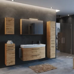 Wastafelmeubel Malvo 100cm 2 Lades - Eik/zwart -Songmics Winkel Ontwerp zonder titel 2022 06 30T090112.163 adbb