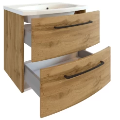 Wastafelmeubel Malvo 60cm 2 Lades - Eik/zwart -Songmics Winkel Ontwerp zonder titel 2022 06 30T094302.426 fa52