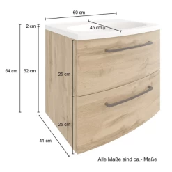 Wastafelmeubel Malvo 60cm 2 Lades - Eik/zwart -Songmics Winkel Ontwerp zonder titel 2022 06 30T094546.677 e378