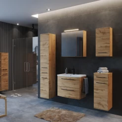 Wastafelmeubel Malvo 60cm 2 Lades - Eik/zwart -Songmics Winkel Ontwerp zonder titel 2022 06 30T094704.271 835e