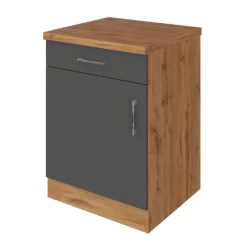 Keukenkast Sorrella 50cm 1 Deur & 1 Lade - Antraciet/eik -Songmics Winkel Ontwerp zonder titel 2022 06 30T132250.644 596b