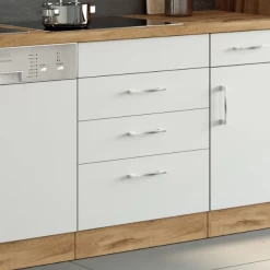 Keukenkast Voor Kookplaat Sorrella 3 Lades - Wit/eik.