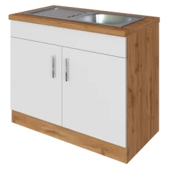 Gootsteenkast Sorrella 100cm 2 Deuren - Wit/eik -Songmics Winkel Ontwerp zonder titel 2022 06 30T153831.822 46ea