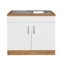 Gootsteenkast Sorrella 100cm 2 Deuren - Wit/eik -Songmics Winkel Ontwerp zonder titel 2022 06 30T154023.277 275c