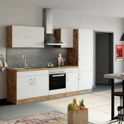 Gootsteenkast Sorrella 100cm 2 Deuren - Wit/eik -Songmics Winkel Ontwerp zonder titel 2022 06 30T154556.884 1df4