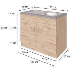 Gootsteenkast Sorrella 100cm 2 Deuren - Antraciet/eik 19 Gootsteenkast Sorrella 100cm 2 Deuren - Antraciet/eik -Songmics Winkel Ontwerp zonder titel 2022 06 30T155425.784 bb40