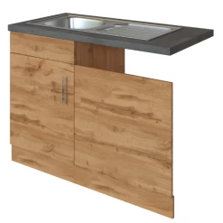 Gootsteenkast Sorrella 110cm Voor Vaatwasser 1 Deur - Eik/beton -Songmics Winkel Ontwerp zonder titel 2022 06 30T160037.656 3445