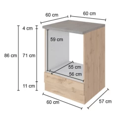 Onderkast Sorrella 60cm Voor Oven En Kookplaat - Antraciet/eik -Songmics Winkel Ontwerp zonder titel 2022 07 04T093259.968 c6ff