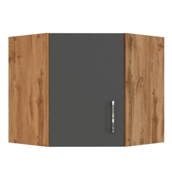 Hoekkast Sorrella 60cm 1 Deur - Antraciet/eik 3 Hoekkast Sorrella 60cm 1 Deur - Antraciet/eik