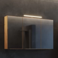 Spiegelkast Malvo 100cm 3 Deuren Met Verlichting - Eik