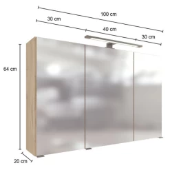 Spiegelkast Malvo 100cm 3 Deuren Met Verlichting - Eik -Songmics Winkel Ontwerp zonder titel 2022 07 04T133008.555 0c54
