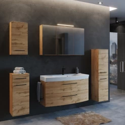 Spiegelkast Malvo 100cm 3 Deuren Met Verlichting - Eik -Songmics Winkel Ontwerp zonder titel 2022 07 04T133158.946 bc06