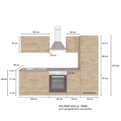 Kitchenette Sorrella 270cm Met Ruimte Voor Oven En Koelkast - Eik/grafiet -Songmics Winkel Ontwerp zonder titel 2022 07 07T142618.032 8d7f