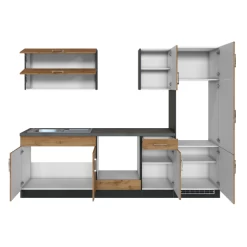 Kitchenette Sorrella 270cm Met Ruimte Voor Oven En Koelkast - Eik/grafiet -Songmics Winkel Ontwerp zonder titel 2022 07 07T143631.881 3bd8