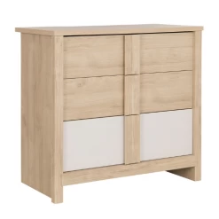 Commode Otto 3 Lades - Kastanje/wit -Songmics Winkel Ontwerp zonder titel 2022 07 07T165851.004 45d1