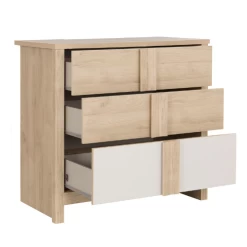 Commode Otto 3 Lades - Kastanje/wit -Songmics Winkel Ontwerp zonder titel 2022 07 07T165912.215 e647