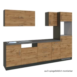 Kitchenette Sorrella 270cm Met Ruimte Voor Vaatwas, Oven En Koelkast - Eik/grafiet -Songmics Winkel Ontwerp zonder titel 2022 07 07T170036.142 948c