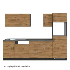 Kitchenette Sorrella 270cm Met Ruimte Voor Vaatwas, Oven En Koelkast - Eik/grafiet -Songmics Winkel Ontwerp zonder titel 2022 07 07T170108.722 58b2