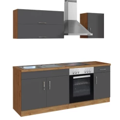 Kitchenette Sorrella 210cm Met Inbouwoven - Antraciet/eik -Songmics Winkel Ontwerp zonder titel 2022 07 11T154025.438 f428