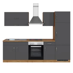 Kitchenette Sorrella 270cm Met Oven En Koelkast - Antraciet/eik -Songmics Winkel Ontwerp zonder titel 2022 07 12T160906.689 4615