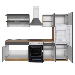 Kitchenette Sorrella 270cm Met Oven En Koelkast - Antraciet/eik -Songmics Winkel Ontwerp zonder titel 2022 07 12T160941.875 d1ec