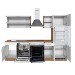 Kitchenette Sorrella 270cm Met Oven, Vaatwas En Koelkast - Wit/eik -Songmics Winkel Ontwerp zonder titel 2022 07 13T135422.844 b471