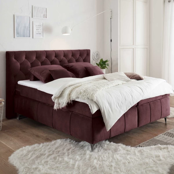 Boxspring Pemberley 180x200cm - Aubergine 3 Boxspring Pemberley 180x200cm - Aubergine