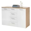 Commode Lobi 2 Deuren 4 Lades - Glanzend Wit/hout 1 Commode Lobi 2 Deuren 4 Lades - Glanzend Wit/hout -Songmics Winkel Ontwerp zonder titel 2022 08 03T161417.652 ba13