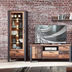 Vitrinekast Carthago 69cm 1 Deur & 1 Lade - Oud Hout/antraciet -Songmics Winkel Ontwerp zonder titel 2022 08 05T134515.884 020b