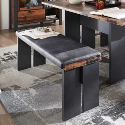 Eetkamerbank Carthago 126cm - Antraciet/oud Hout