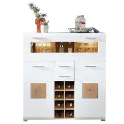 Barmeubel Felice 3 Deuren, 2 Lades & Ruimte Voor 8 Flessen - Wit -Songmics Winkel Ontwerp zonder titel 2022 08 08T144942.723 eb98